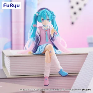 初音未來 泡麵蓋公仔 戀愛學園制服 藍色版