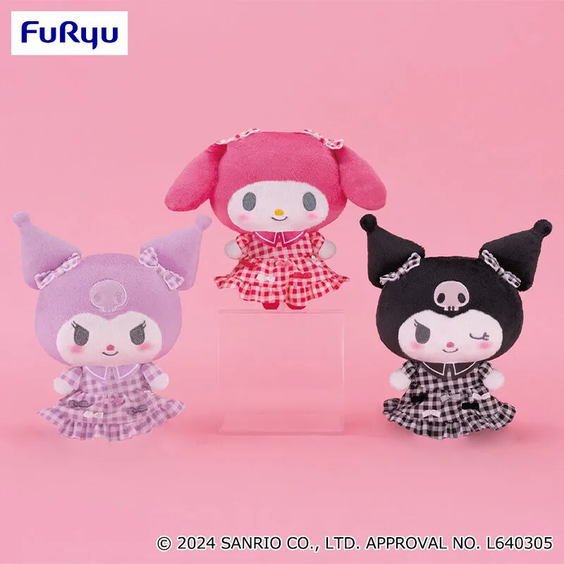 美樂蒂・酷洛米 滿滿緞帶！格紋絨毛玩偶