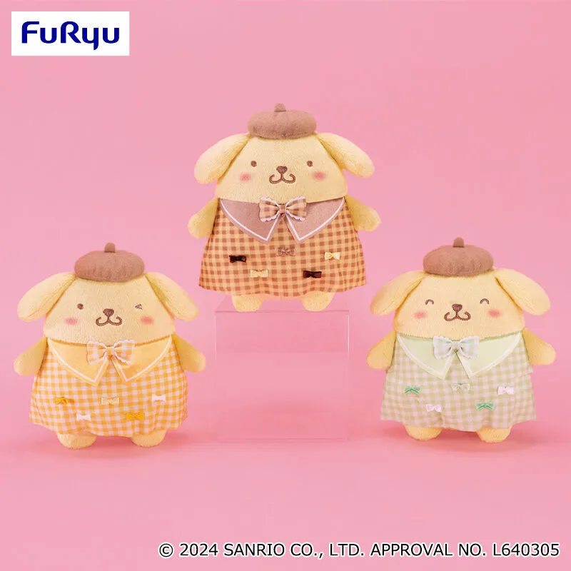 布丁狗 滿滿緞帶格紋絨毛玩偶