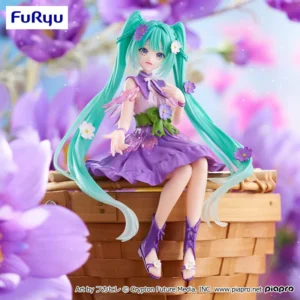 初音未來 杯麵蓋公仔 花之精靈－紫色波斯菊－