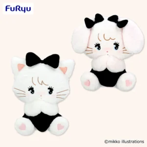 mikko characters 黑色蝴蝶結大抱枕~穆斯&卡米~