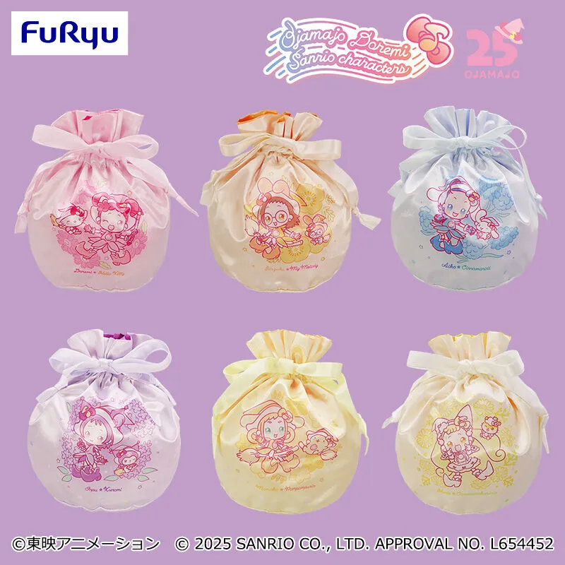 小魔女DoReMi×三麗鷗家族 緞面束口袋
