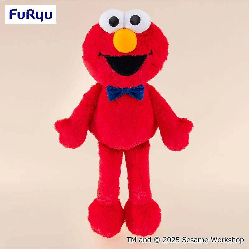 芝麻街 燈芯絨蝴蝶結BIG絨毛玩偶～艾蒙～