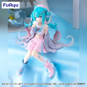 初音未來 泡麵蓋公仔 戀愛水手服 灰色版