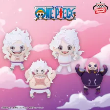 海賊王 橡膠吊繩絨毛玩偶～蒙其・D・魯夫＆珠寶波妮～