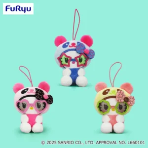 熊貓 Hello Kitty 復古墨鏡吊飾