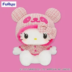 パンダ ハローキティ 胸きゅんツイード超BIGぬいぐるみ