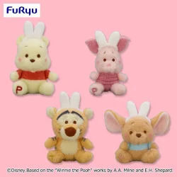 小熊維尼 柔軟毛絨 兔耳朵吊飾