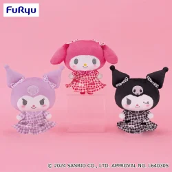 美樂蒂・酷洛米 滿滿緞帶！格紋絨毛玩偶