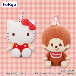 Monchhichi × Hello Kitty 週年派對BIG絨毛玩偶