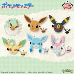 精靈寶可夢 臉部造型絨毛夾 伊布夥伴系列～伊布、月亮伊布、葉伊布、冰伊布、仙子伊布～