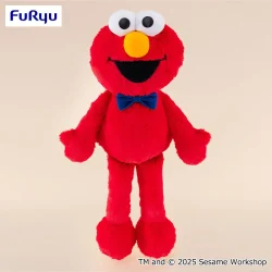 芝麻街 燈芯絨蝴蝶結BIG絨毛玩偶～艾蒙～