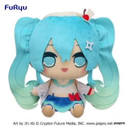 初音未來 きゅるまるBIG絨毛玩偶─奶油蘇打款
