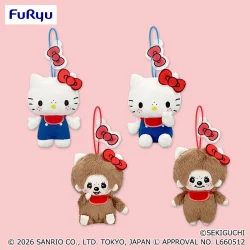 モンチッチ×ハローキティ おそろいアクリルチャーム付きマスコット