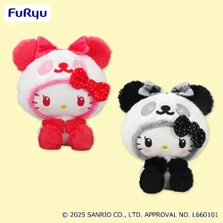 熊貓 Hello Kitty 紡織蝴蝶結特大玩偶